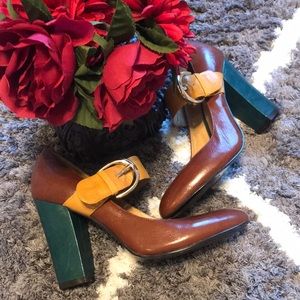 Nine West Leather Heels With Adjustable Strap